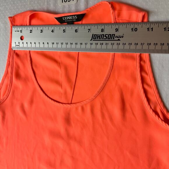 Express Split Back Women’s Sleeveless See Through Tank Top size S, Neon Orange - Picture 2 of 7